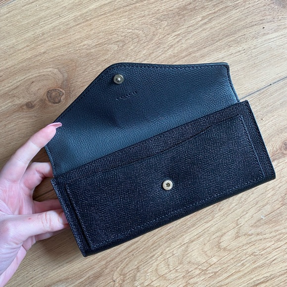 Coach Long Black Pebble Leather Wallet - Picture 4 of 4